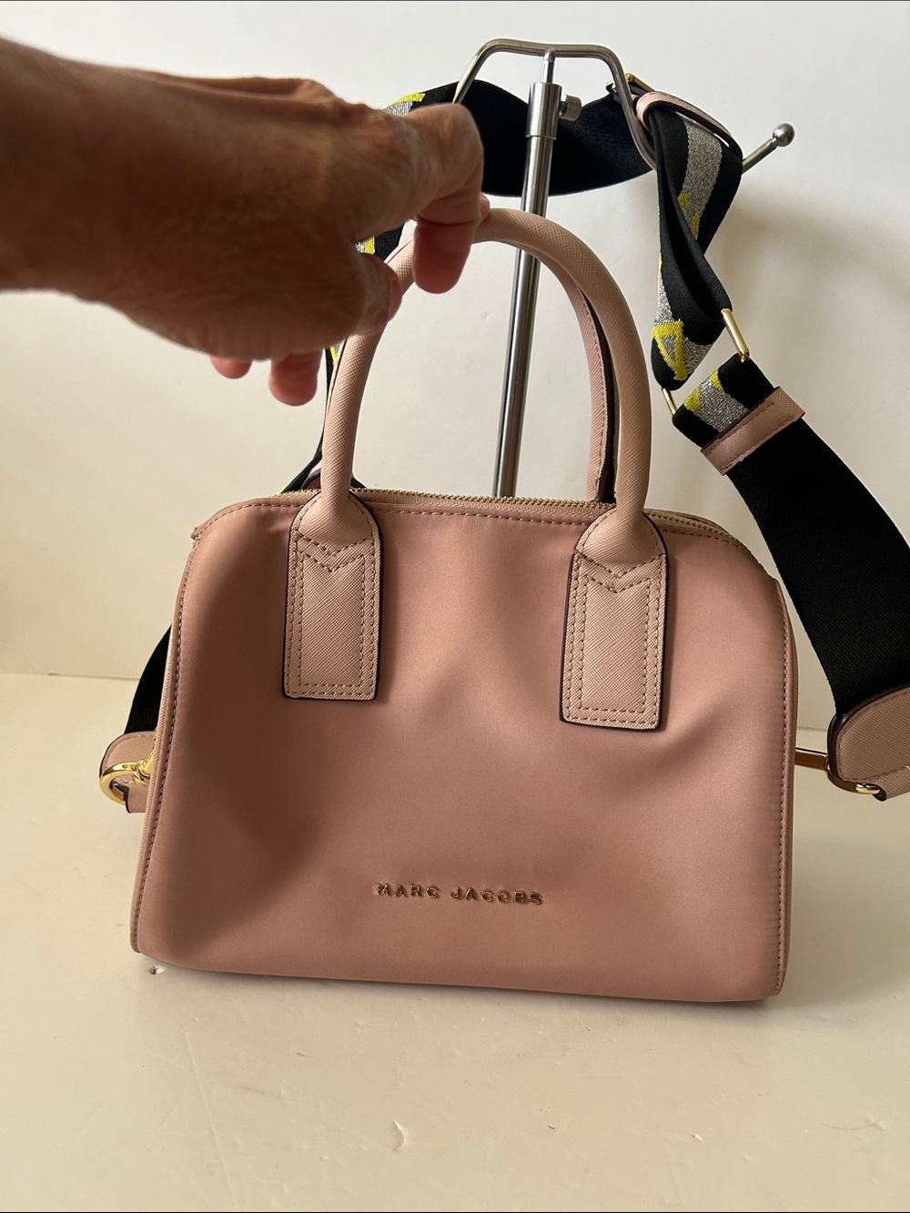 Marc By Marc Jacobs Pale Pink Leather Nylon Mini Satchel Crossbody So Cute Rare!